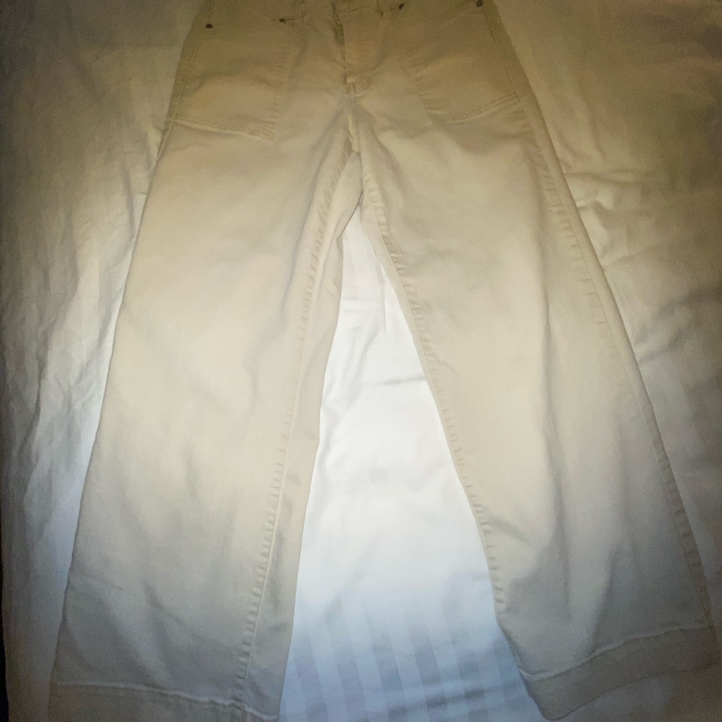 D. Jeans Cream Wide-Leg Denim Jeans